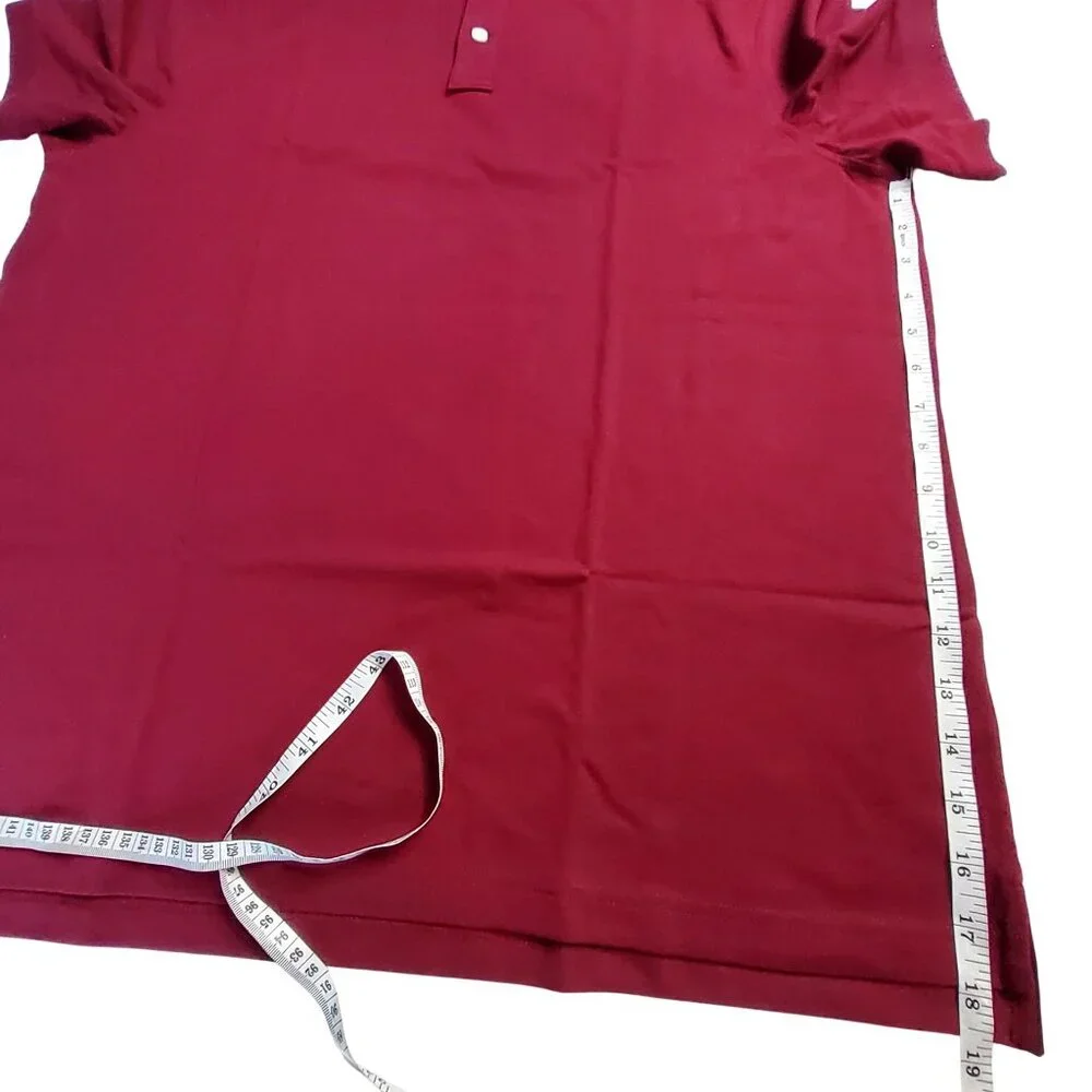 J.Crew Mens Flex Piqué Polo Shirt XL Burgundy Cotton Blend Made In Cambodia - Picture 4 of 12